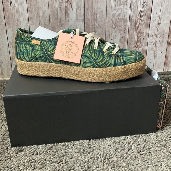 𝅺keds x Rifle Paper Triple Kick Palm Espadrilles - Picture 3 of 11